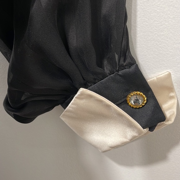 Vintage Escada Couture Sheer Sleeve Velvet Dress - Picture 11 of 13